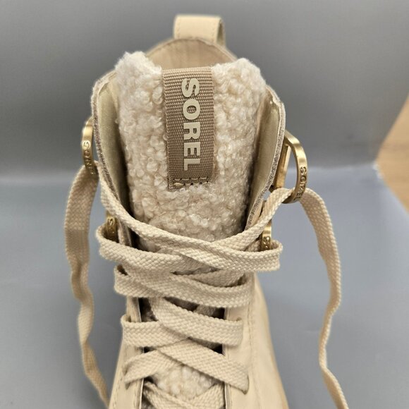 SOREL Caribou X Cozy Lace Up Boot Bleached Ceramic Oatmeal Beige Size 8.5 - Picture 5 of 15